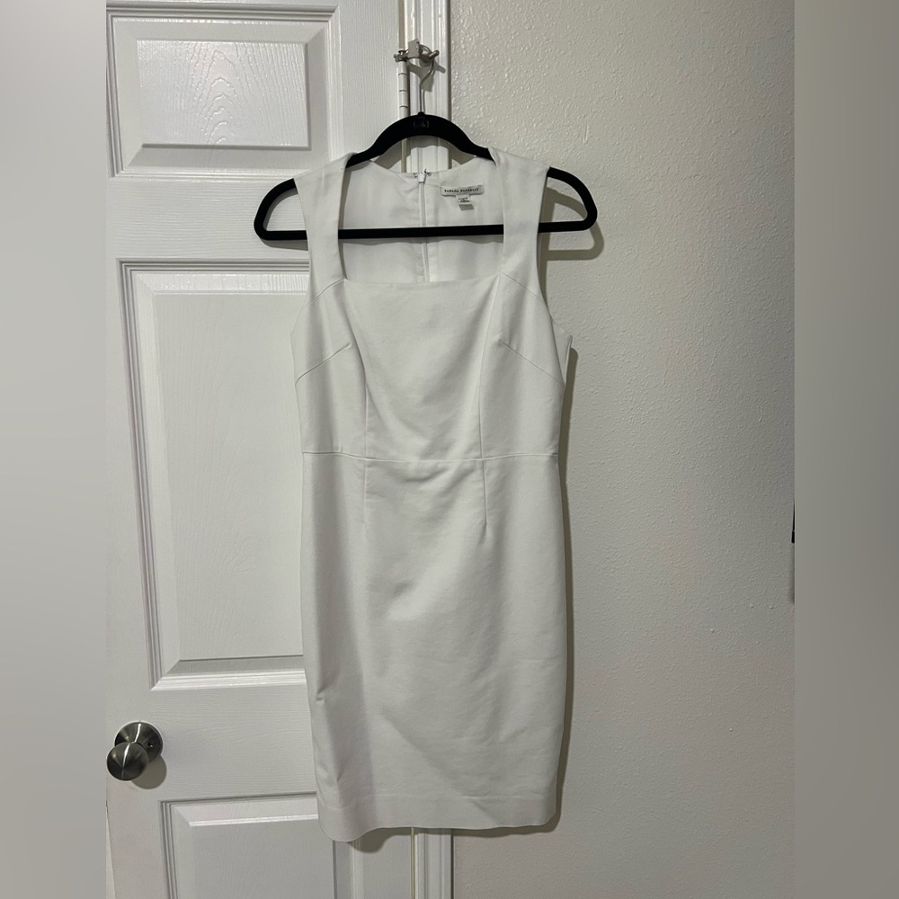 Size 6 Pencil Cut Banana Republic Dress in White